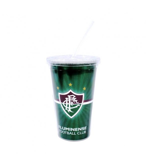 Copo De Plástico Com Canudo 450ml - Fluminense